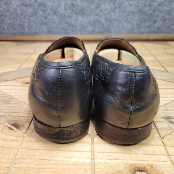 Magnanni Men's Size 9 M Black Genuine Ostrich Penny Loafers Made in Spain - Picture 6 of 13